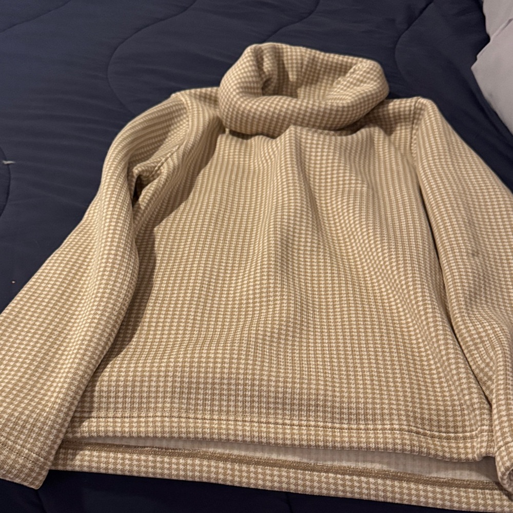 J. Crew Cream Houndstooth Turtleneck Sweater
